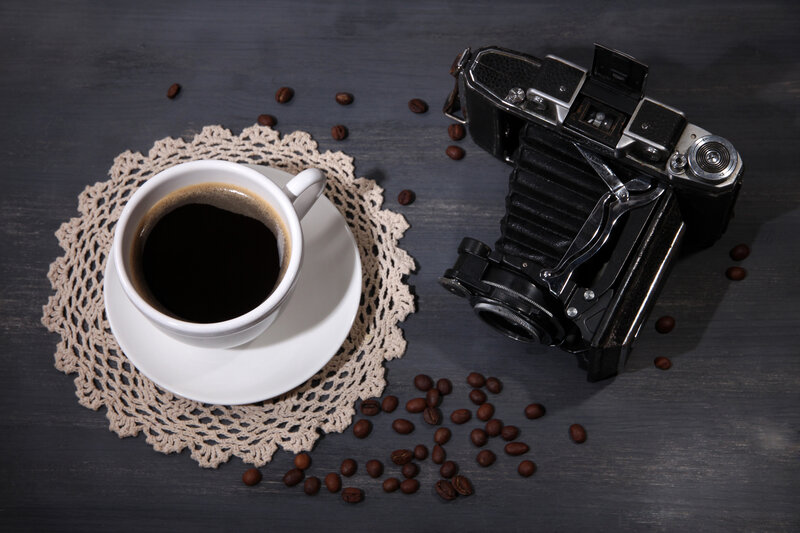 Coffee Cup and Camera — Black