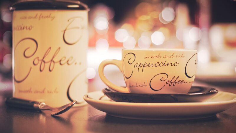 Coffee Cup and Canister — Beige, Cozy