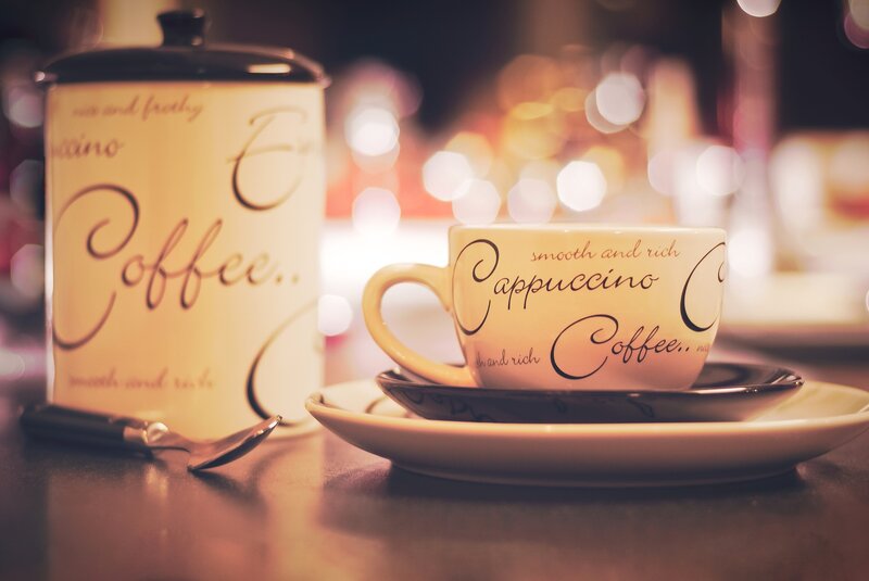 Coffee Cup and Canister — Beige