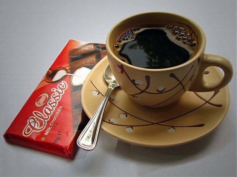 Coffee Cup and Chocolate Bar