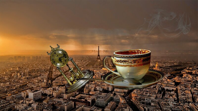 Coffee Cup and Clock