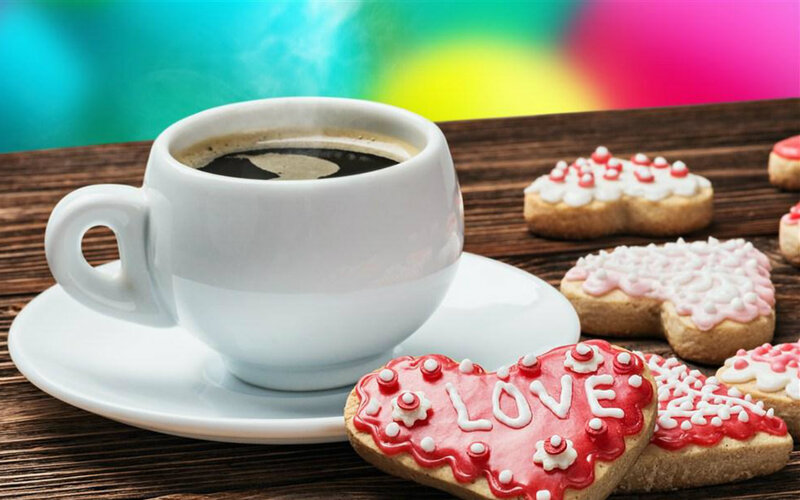 Coffee Cup and Cookies — White