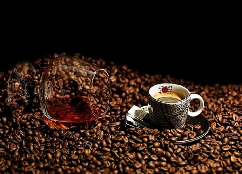 Coffee Cup and Glass