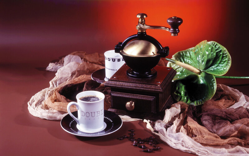 Coffee Cup and Grinder