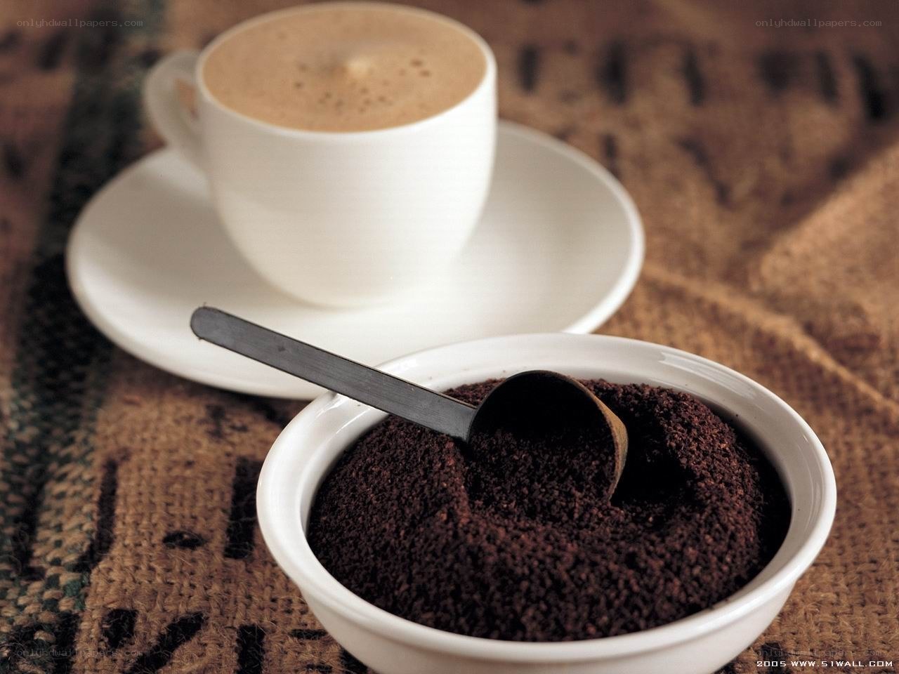 coffee cup and grounds