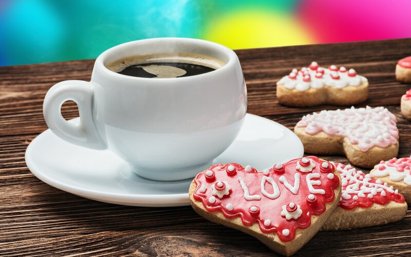 Coffee Cup and Heart Cookies