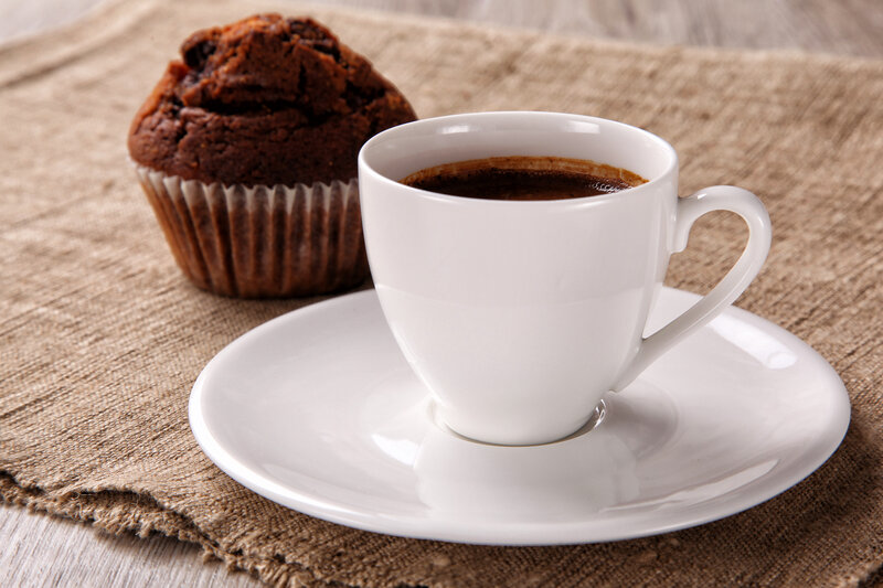 Coffee Cup and Muffin — White