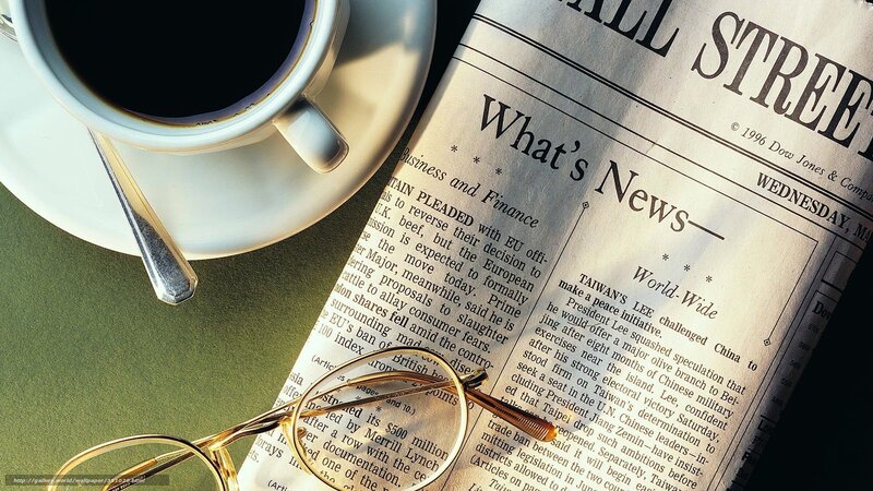 Coffee Cup and Newspaper — White