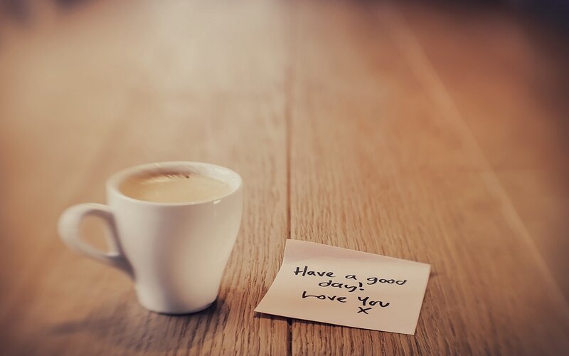 Coffee Cup and Note