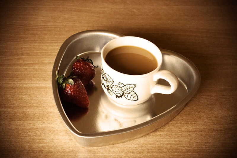 Coffee Cup and Strawberries