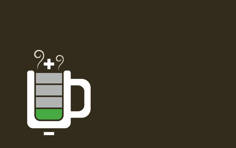 Coffee Cup Battery — Brown