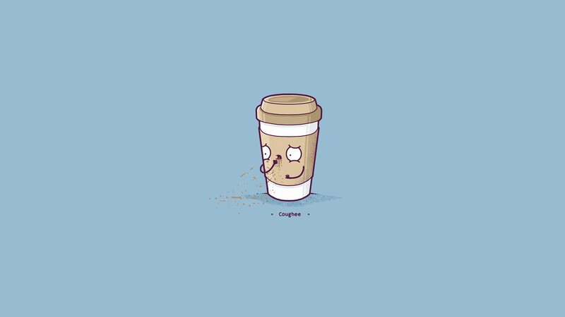 Coffee Cup Character — Blue