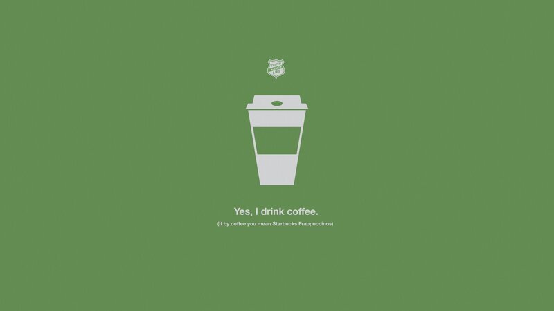 Coffee Cup Illustration — Green, Humorous