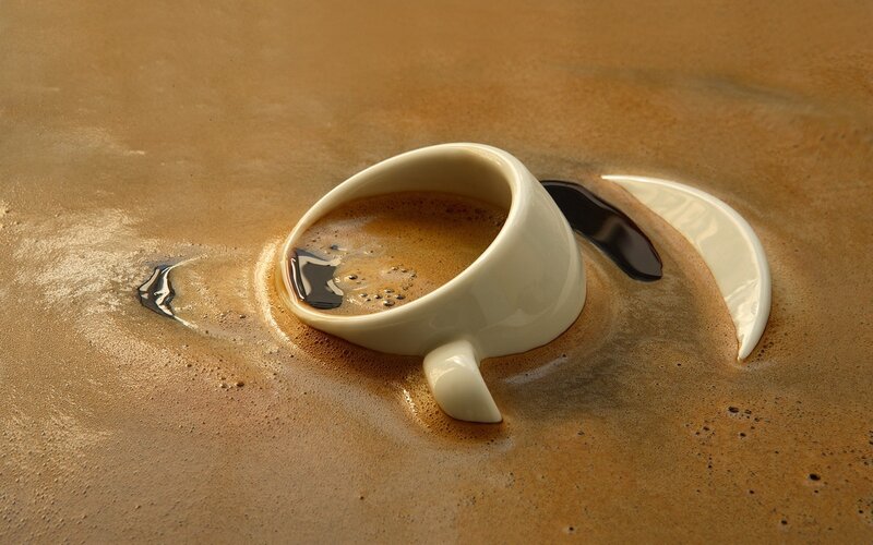coffee cup in coffee