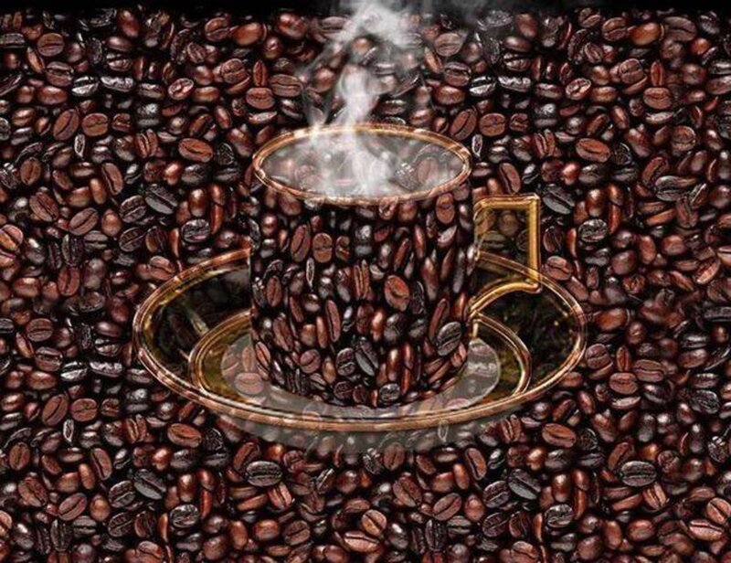 Coffee Cup Made of Beans — Brown, Warm