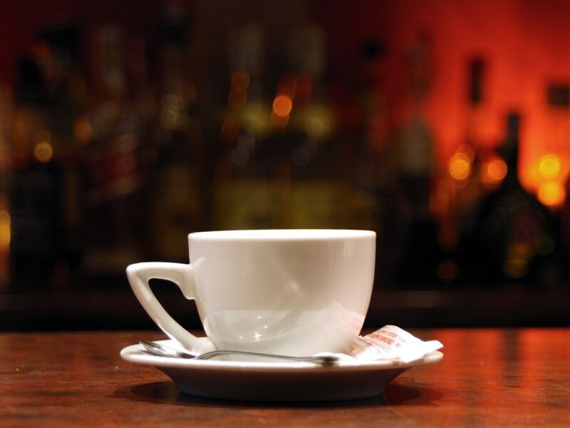 coffee cup on a bar