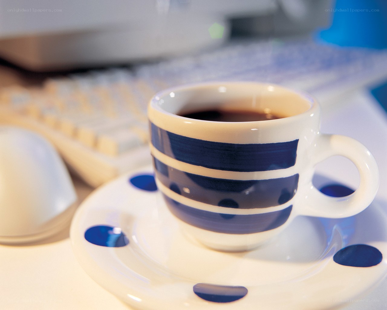 Coffee cup on a desk