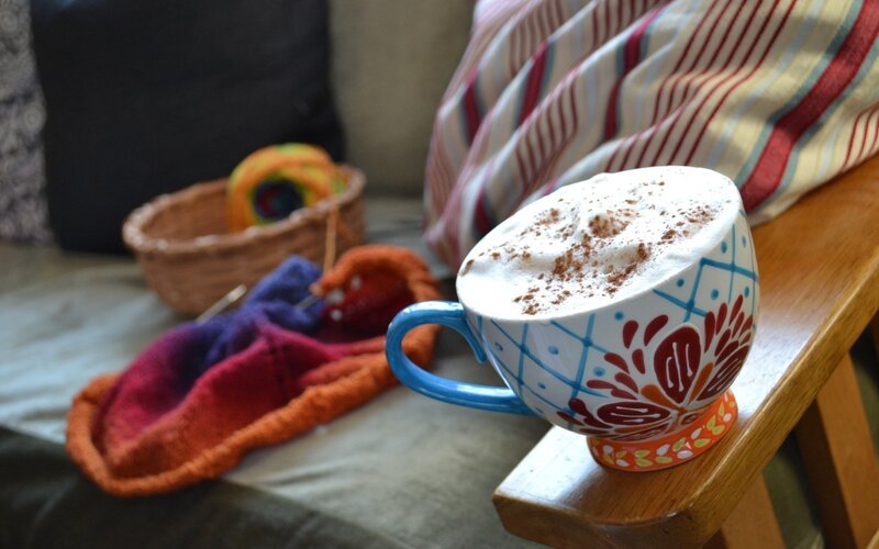 Coffee Cup on Armrest — White, Cozy