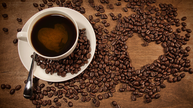 Coffee Cup on Beans — Brown, Calm, Photograph, Saucer