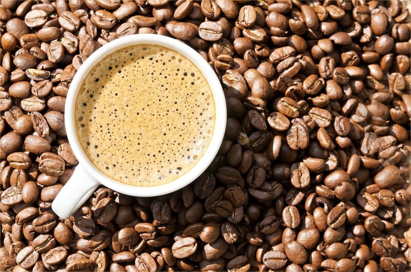 Coffee Cup on Beans — Brown, Calm
