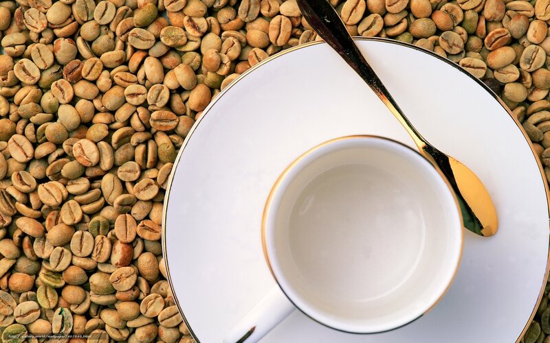 Coffee Cup on Beans — White, Calm