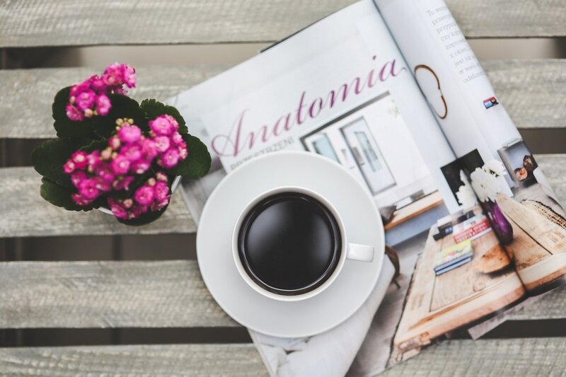Coffee Cup on Magazine — White
