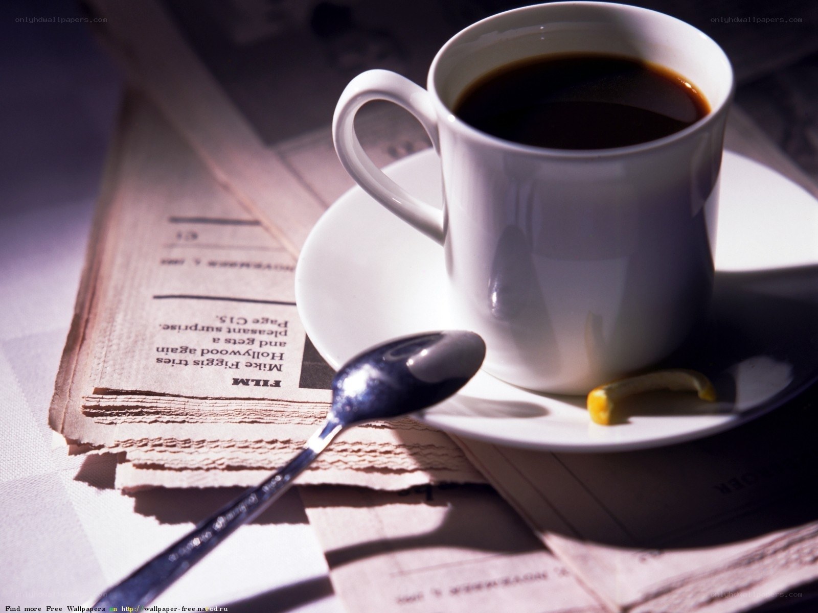 coffee cup on newspaper