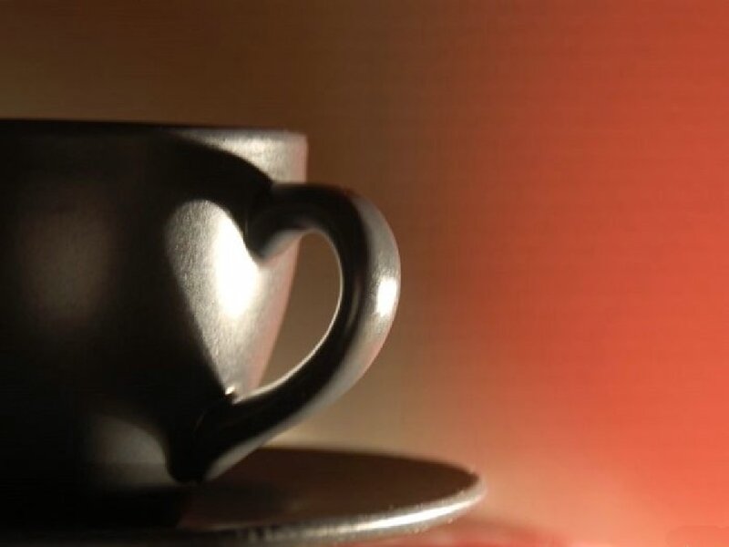 Coffee Cup on Saucer — Black, Dramatic