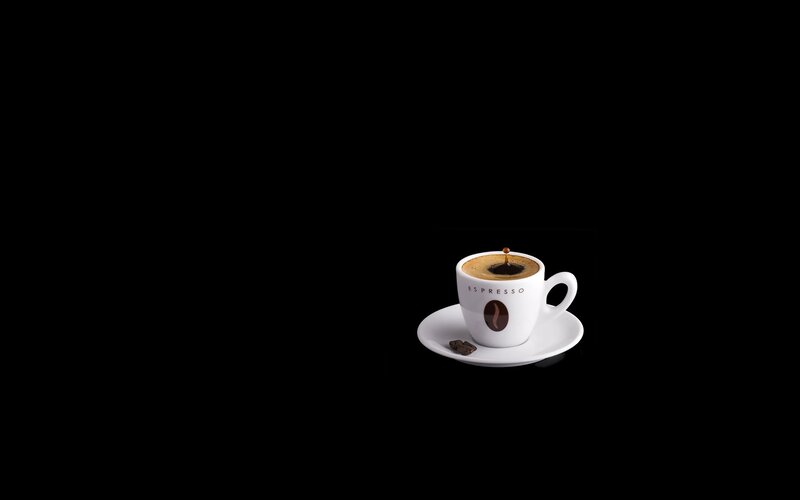 Coffee Cup on Saucer — Black, Minimalist