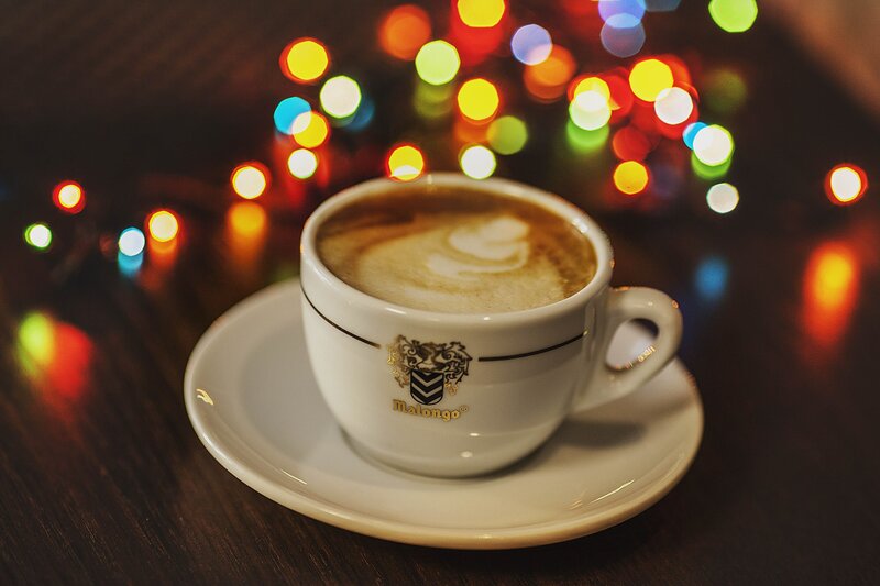 Coffee Cup on Saucer — Brown, Cozy, Night