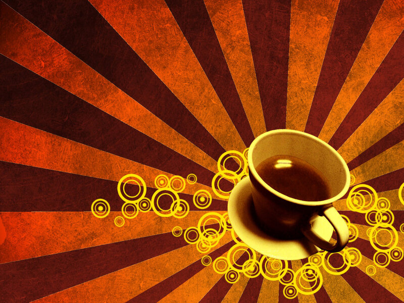 Coffee Cup on Saucer — Brown, Vibrant