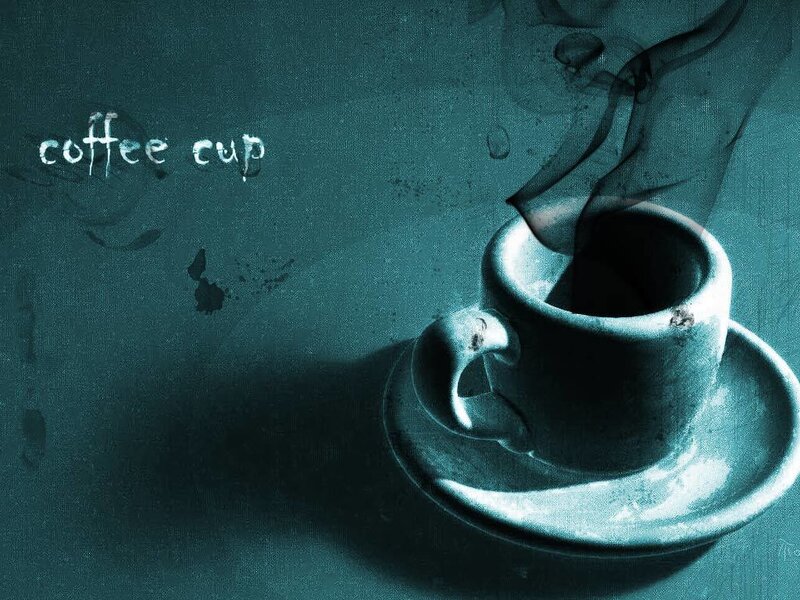 Coffee Cup on Saucer — Teal, Moody