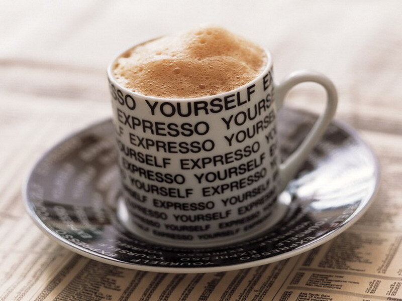 Coffee Cup on Saucer — White, Calm, Morning, Photograph, Newspaper