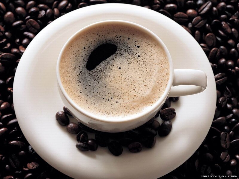 Coffee Cup on Saucer — White, Calm, Photograph, Coffee Beans, Foam