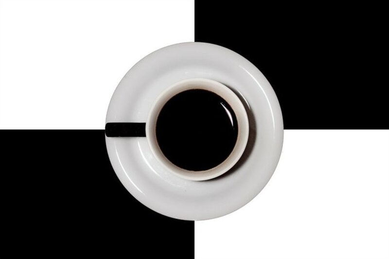 Coffee Cup on Saucer — White, Minimalist