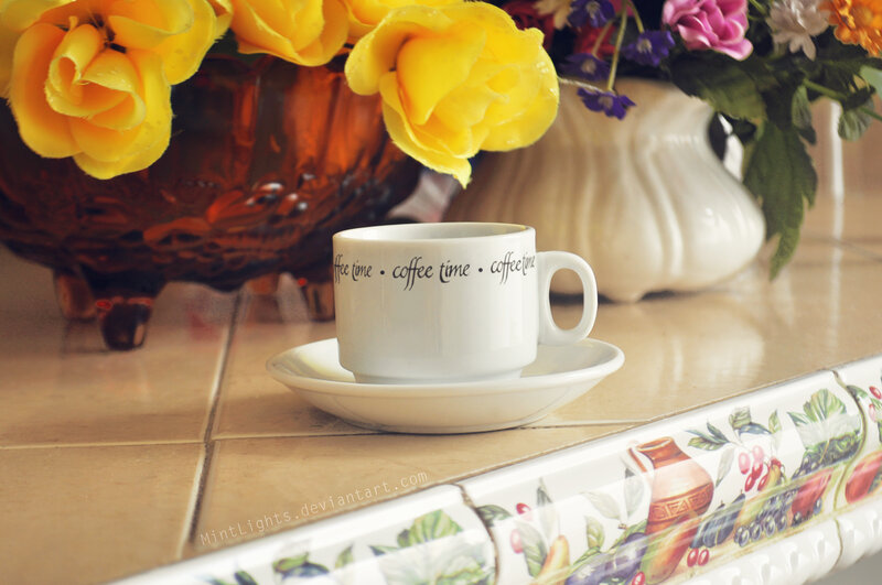Coffee Cup on Saucer — Yellow, Calm