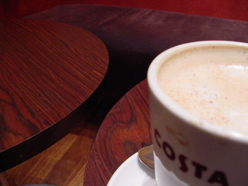 Coffee Cup on Table — Brown, Calm, Photograph, Saucer, Spoon
