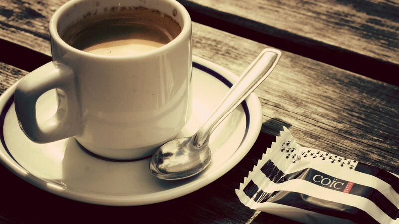 Coffee Cup on Table — Brown, Calm