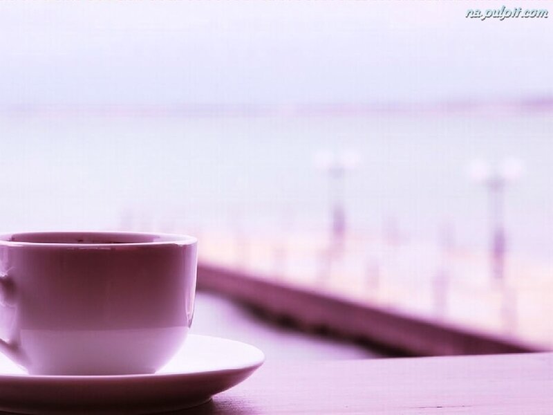 Coffee Cup on Table — Purple