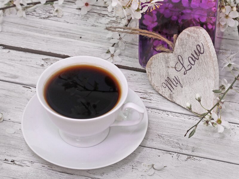 Coffee Cup on Table — White