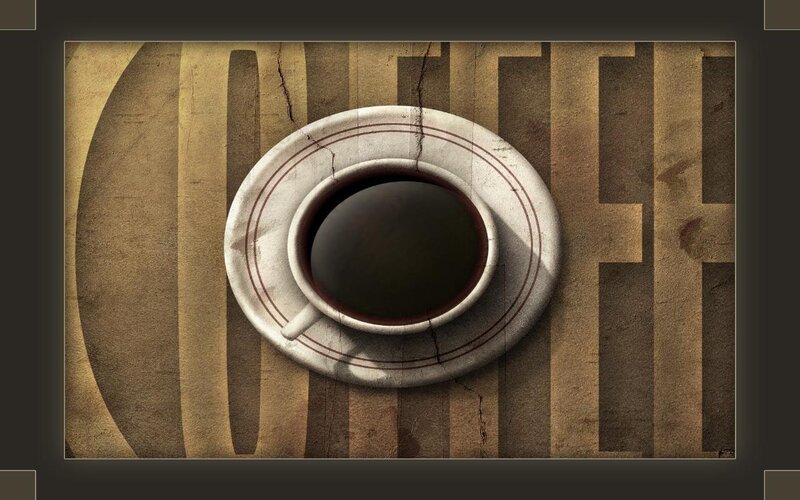 coffee cup on textured background