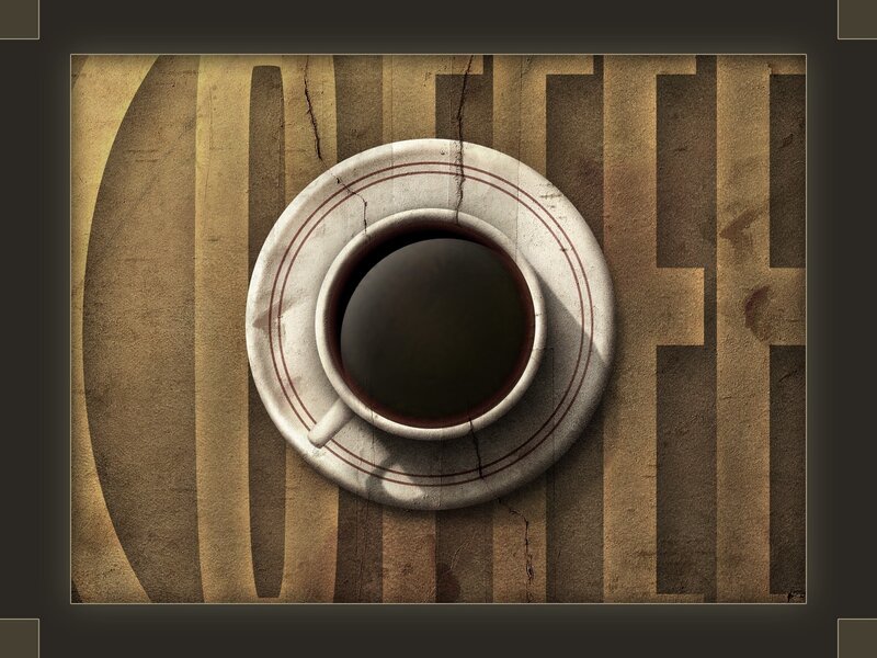 coffee cup on textured background