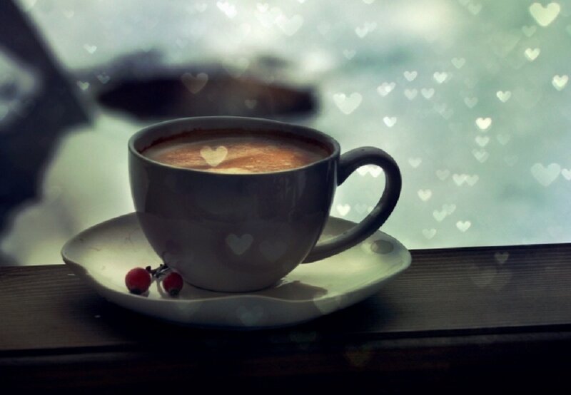 Coffee Cup on Windowsill — Gray