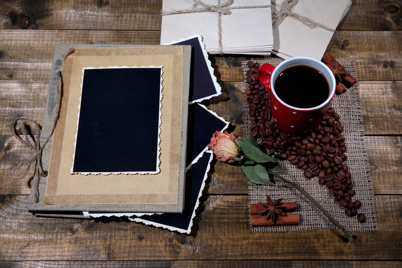 Coffee Cup on Wood — Brown