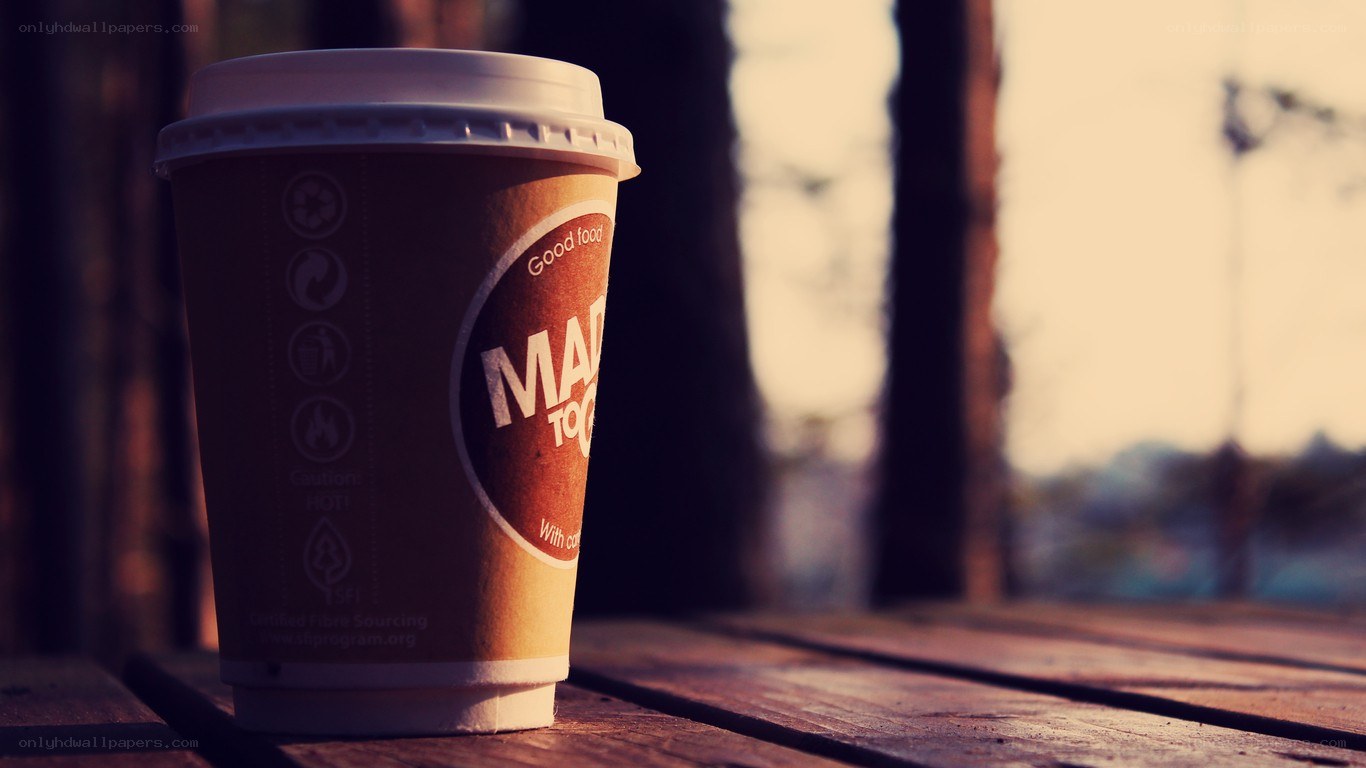 coffee cup on wooden table