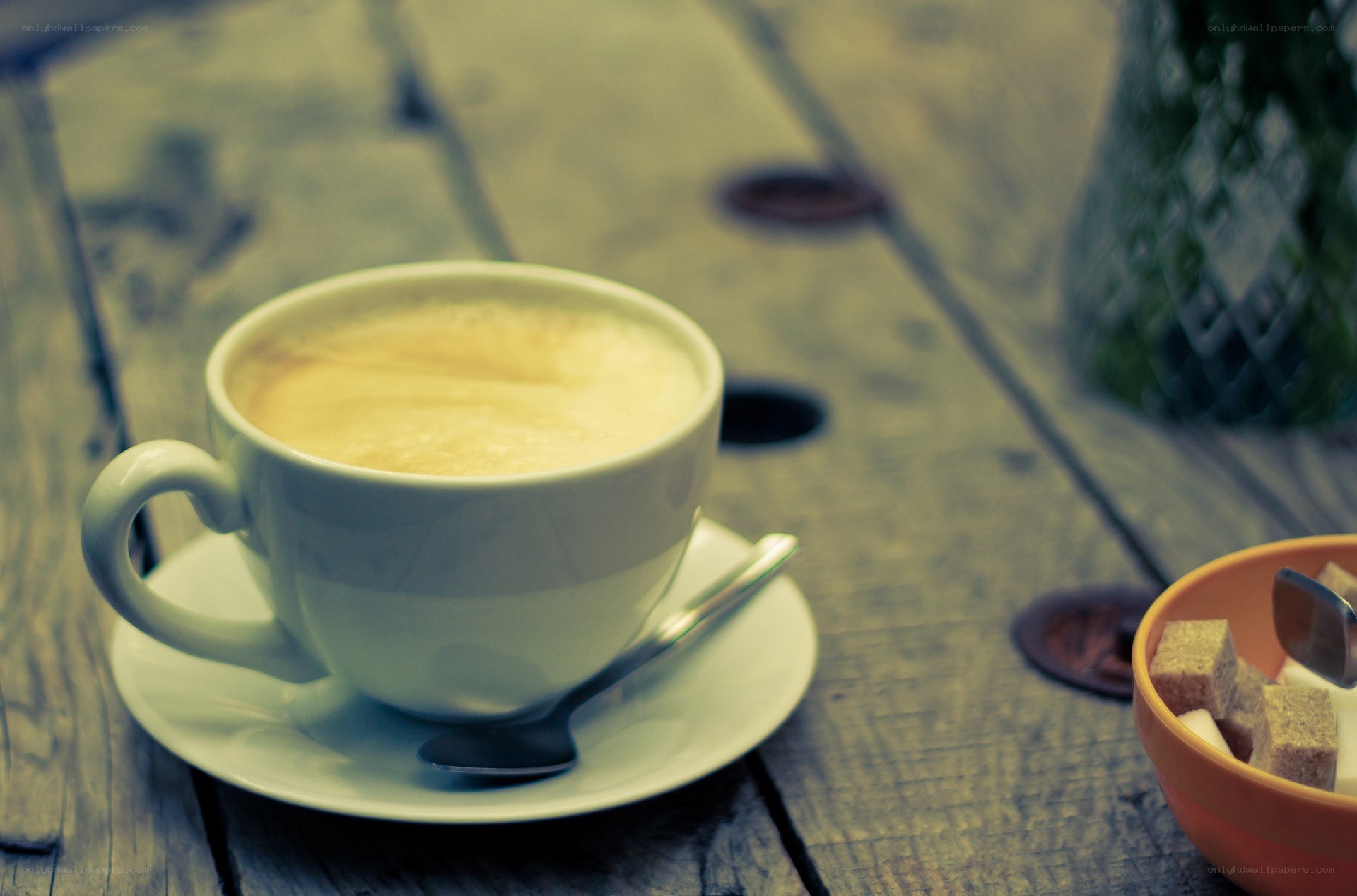 coffee cup on wooden table