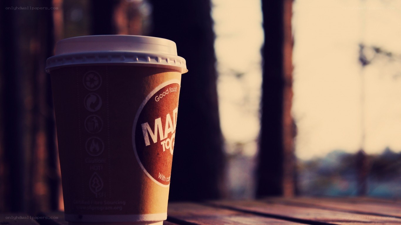 coffee cup on wooden table