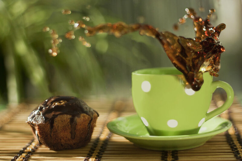 Coffee Cup Splashing — Green