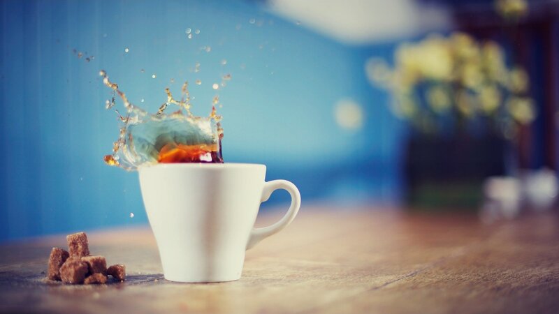 Coffee Cup Splashing — White, Dynamic, Morning, Photograph