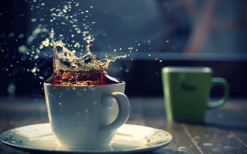 Coffee Cup Splashing — White